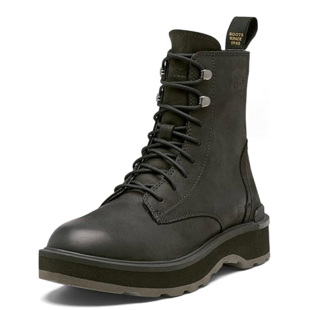 Sorel Hi-Line Lace Waterproof Black Leather Boots